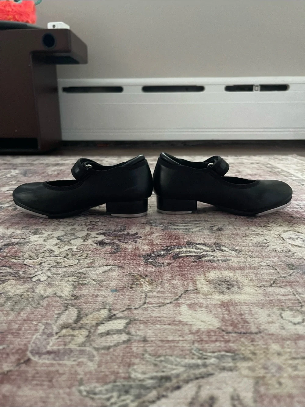 Children's Black Mary Jane Tap Shoes with Velcro Strap